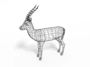 low poly cartoon thompson gazelle 3D Model