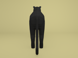 low poly cartoon black panther 3D 模型