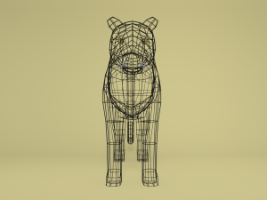 low poly cartoon black panther 3D 模型