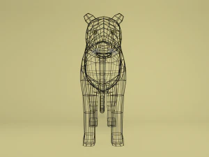 low poly cartoon black panther 3D Model