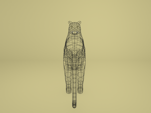 low poly cartoon black panther 3D 模型