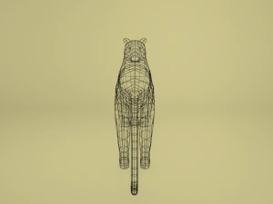 low poly cartoon black panther 3D Model