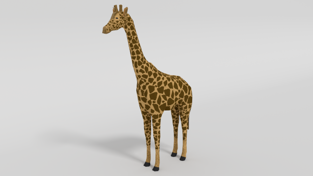 low poly cartoon giraffe 3D Модель .c4d .max .obj .3ds .fbx .stl .blend 