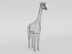 low poly cartoon giraffe 3D Model