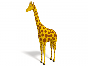 low poly giraffe toon Modello 3D