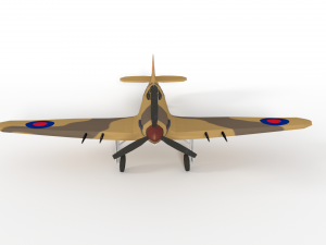 low poly hawker hurricane mk iic ww2 airplane 3D 模型