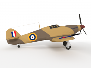 low poly hawker hurricane mk iic ww2 airplane 3D 模型