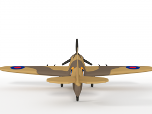 low poly hawker hurricane mk iic ww2 airplane 3D 模型