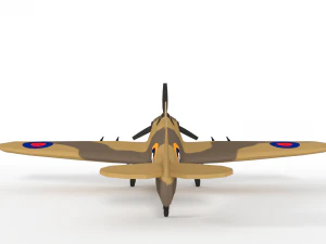 low poly hawker hurricane mk iic ww2 airplane 3D Model
