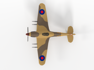 low poly hawker hurricane mk iic ww2 airplane 3D 模型