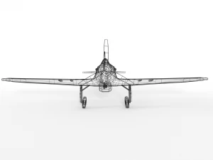 low poly hawker hurricane mk iic ww2 airplane 3D Model