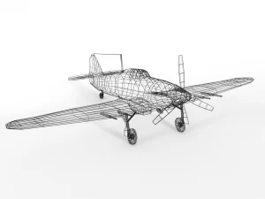 low poly hawker hurricane mk iic ww2 airplane 3D Model