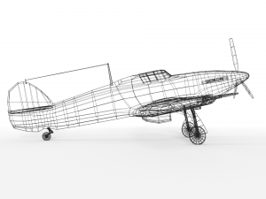 low poly hawker hurricane mk iic ww2 airplane 3D 模型