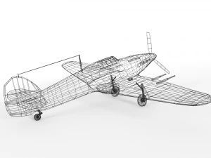 low poly hawker hurricane mk iic ww2 airplane 3D Model