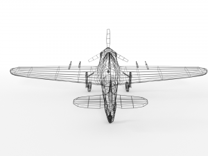 low poly hawker hurricane mk iic ww2 airplane 3D 模型