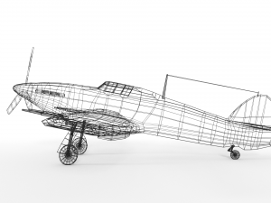 low poly hawker hurricane mk iic ww2 airplane 3D 模型