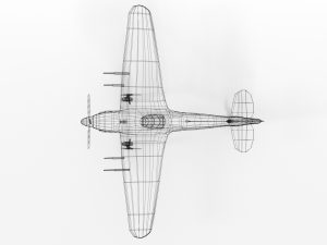 low poly hawker hurricane mk iic ww2 airplane 3D 模型