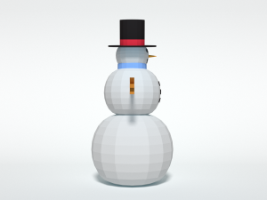 low poly cartoon snowman 3D Model