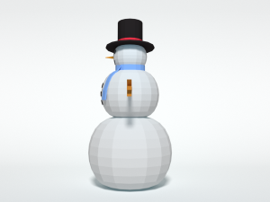 low poly cartoon snowman 3D Model