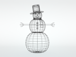 low poly cartoon snowman 3D Model