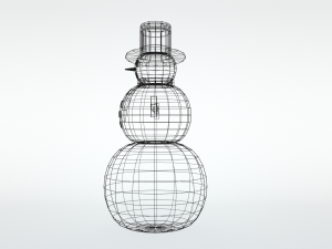low poly cartoon snowman 3D Model