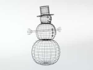 low poly cartoon snowman 3D Model