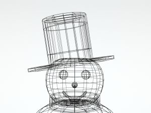 low poly cartoon snowman 3D Model