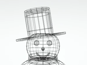 low poly cartoon snowman 3D Model