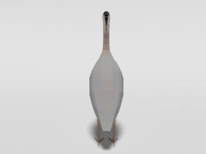 low poly cartoon great blue heron 3D Model