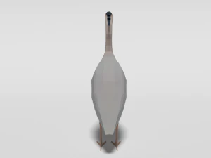 low poly cartoon great blue heron 3D Model