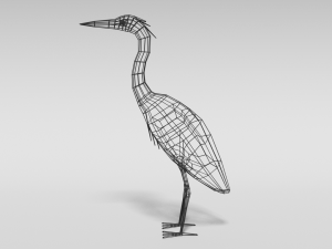 low poly cartoon great blue heron 3D Model