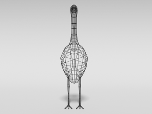 low poly cartoon great blue heron 3D Model