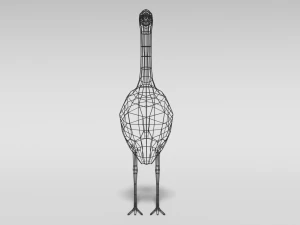 low poly cartoon great blue heron 3D Model