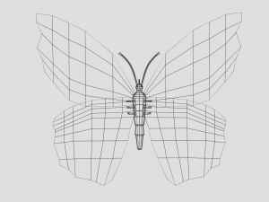 low poly cartoon yellow butterfly Modelo 3D