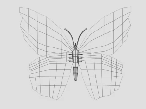 low poly cartoon yellow butterfly 3D Model