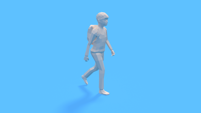 low poly kid going school Modelo 3D .c4d .max .obj .3ds .fbx .stl .blend 