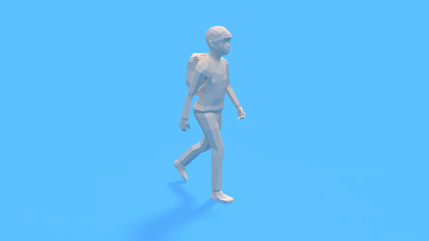 low poly kid going school 3D Model .c4d .max .obj .3ds .fbx .stl .blend 