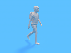 low poly kid going school 3D Модель