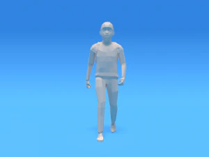 low poly kid going school 3D Model