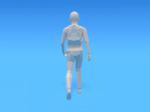 low poly kid going school 3D Model