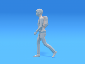 low poly kid going school Modelo 3D