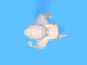low poly kid going school 3D Model