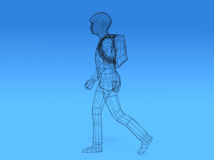 low poly kid going school Modelo 3D