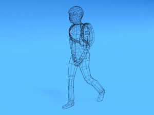 low poly kid going school Modelo 3D