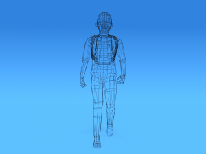 low poly kid going school Modelo 3D