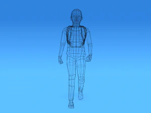 low poly kid going school 3D Model