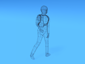 low poly kid going school Modelo 3D