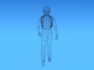 low poly kid going school Modelo 3D