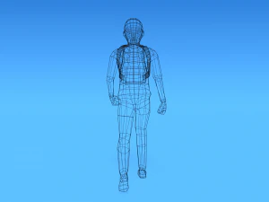 low poly kid going school 3D Model