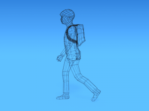 low poly kid going school Modelo 3D